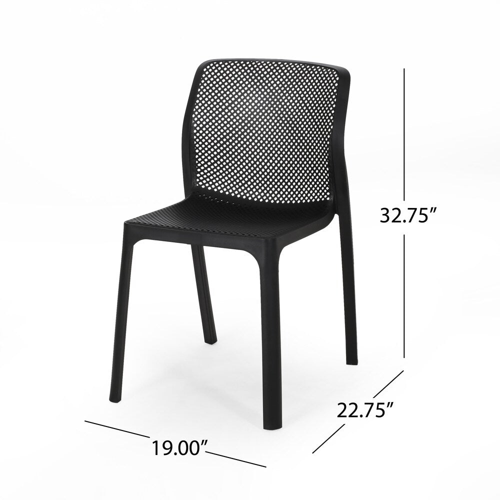 Labaron Outdoor Plastic Chairs (Set of 2) by Christopher Knight Home