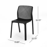 Labaron Outdoor Plastic Chairs (Set of 2) by Christopher Knight Home