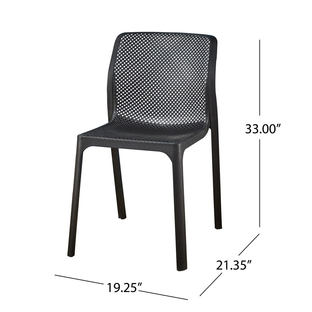 Labaron Outdoor Plastic Chairs (Set of 2) by Christopher Knight Home