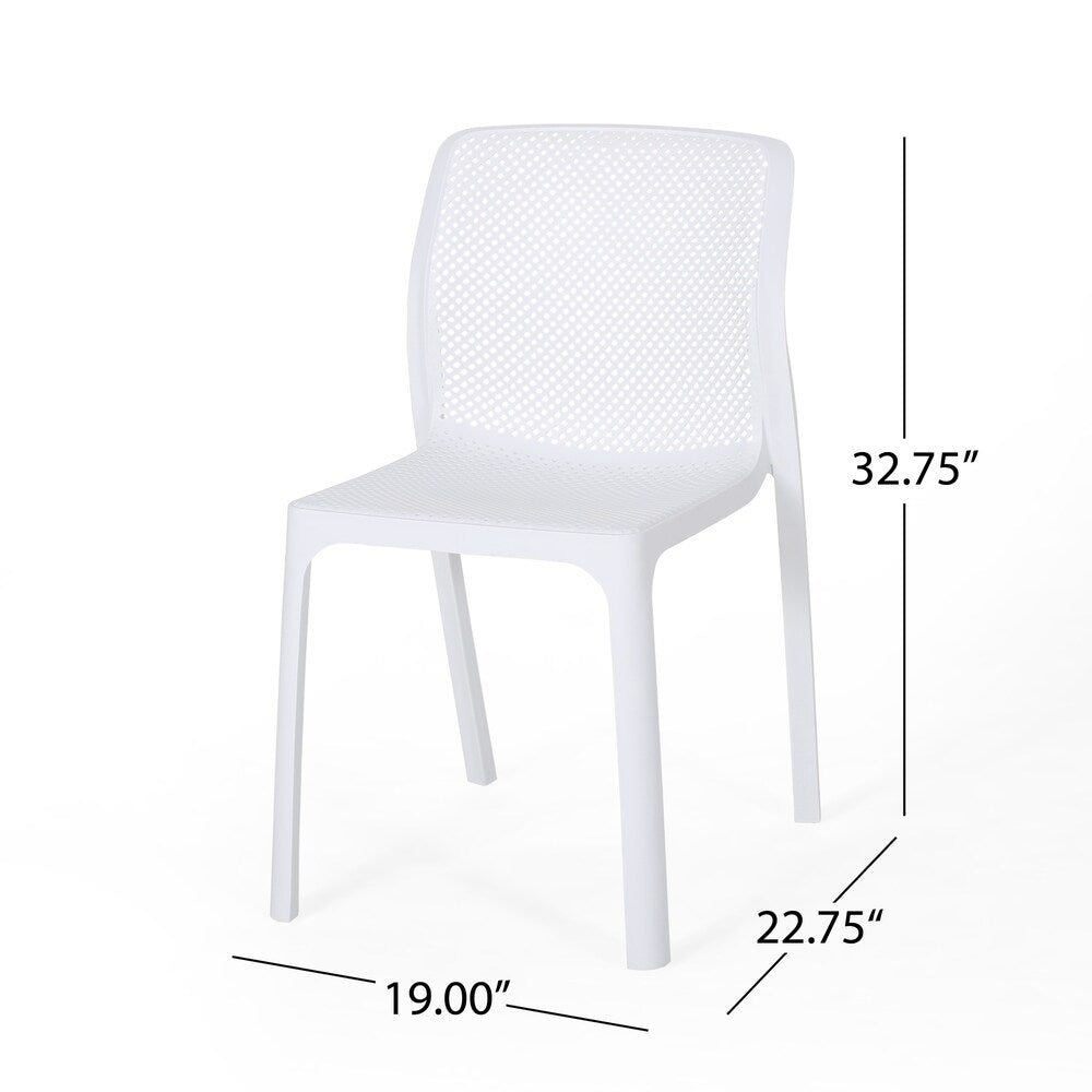 Labaron Outdoor Plastic Chairs (Set of 2) by Christopher Knight Home