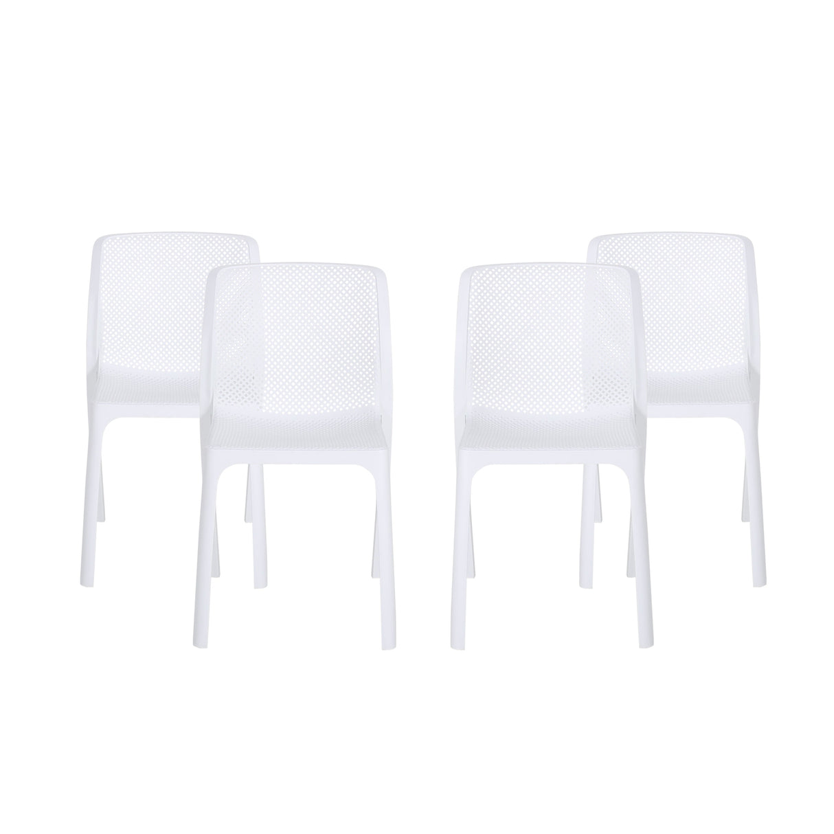 Labaron Outdoor Plastic Chairs (Set of 4) by Christopher Knight Home