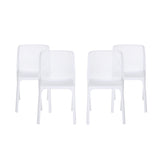 Labaron Outdoor Plastic Chairs (Set of 4) by Christopher Knight Home