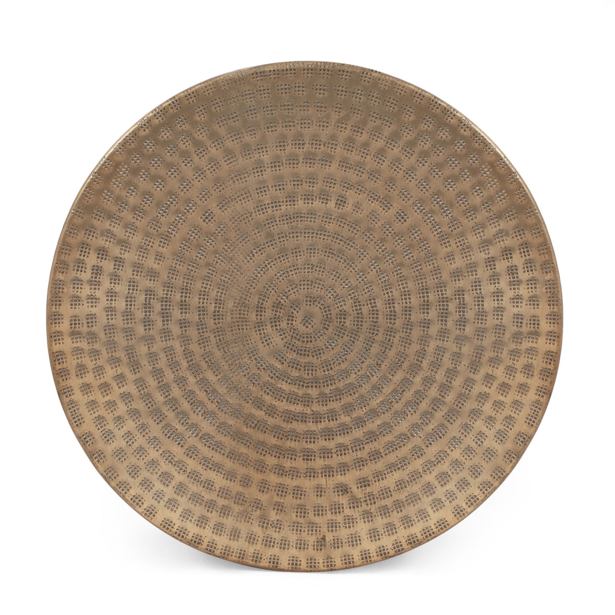 Ladd Handcrafted Boho Aluminum Drum Side Table by Christopher Knight Home - 15.00" L x 15.00" W x 17.50" H