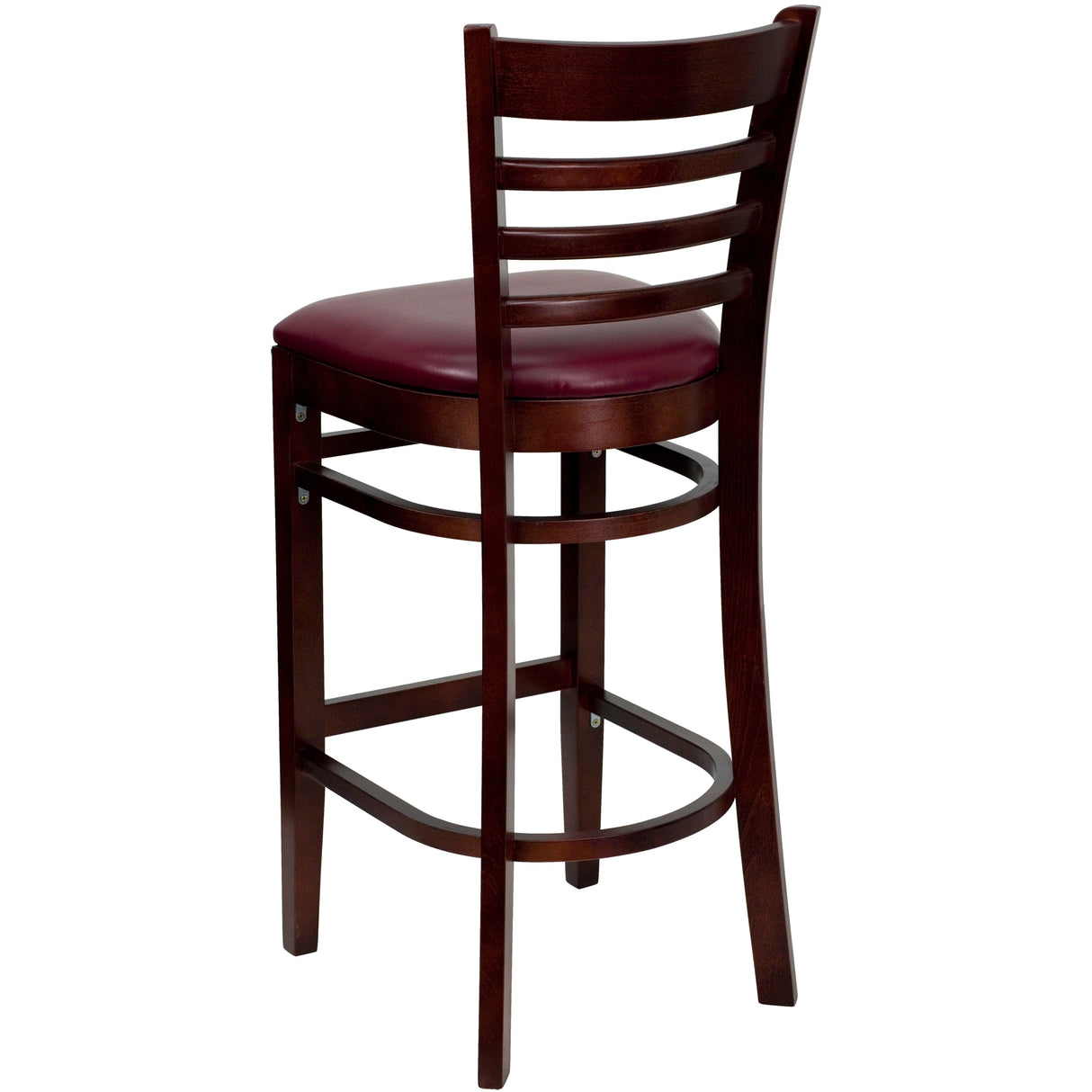 Ladder Back Wooden Restaurant Barstool - 16.75"W x 19"D x 43.75"H - 16.75"W x 19"D x 43.75"H