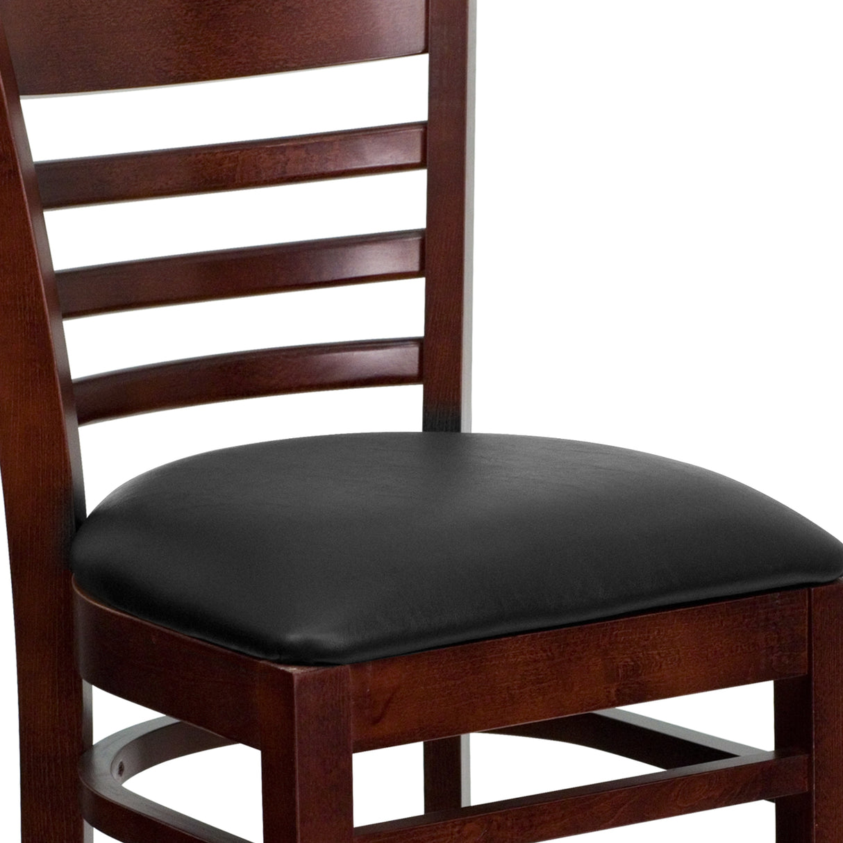 Ladder Back Wooden Restaurant Barstool - 16.75"W x 19"D x 43.75"H - 16.75"W x 19"D x 43.75"H