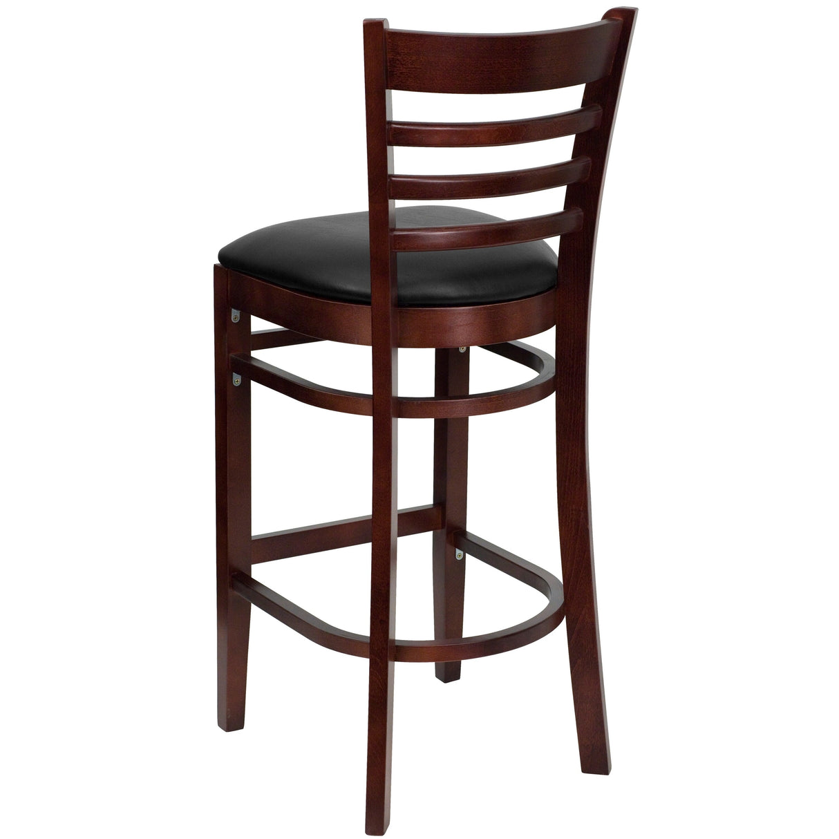 Ladder Back Wooden Restaurant Barstool - 16.75"W x 19"D x 43.75"H - 16.75"W x 19"D x 43.75"H