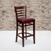 Ladder Back Wooden Restaurant Barstool - 16.75"W x 19"D x 43.75"H - 16.75"W x 19"D x 43.75"H