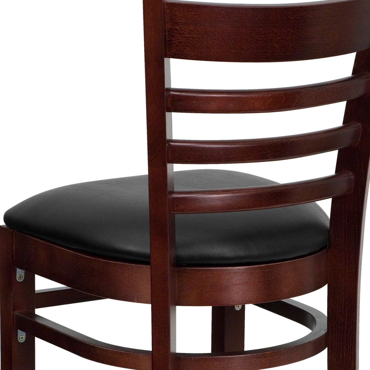 Ladder Back Wooden Restaurant Barstool - 16.75"W x 19"D x 43.75"H - 16.75"W x 19"D x 43.75"H