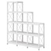 Ladder Corner Bookcase, 12 Shelves Display Shelf, Wooden 5-Tier Bookshelf