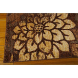 Rug Squared Lafayette Latte Floral Area Rug - 3'9" x 5'9"