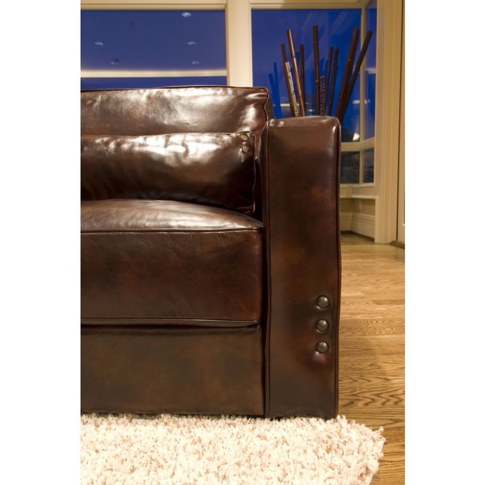 Laguna Saddle Brown 4-piece Top Grain Leather Sofa Set