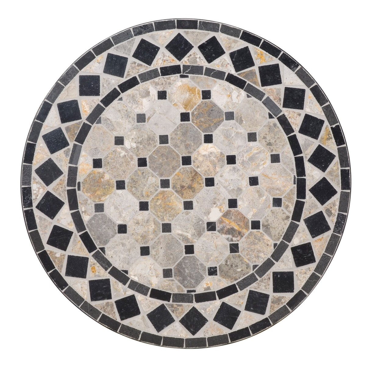 Laguna Black Outdoor Bistro Table with Marble Tile Top