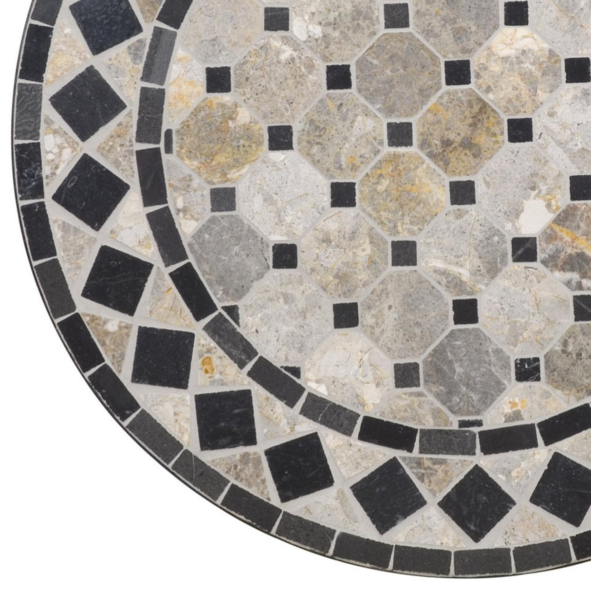 Laguna Black Outdoor Bistro Table with Marble Tile Top