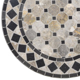 Laguna Black Outdoor Bistro Table with Marble Tile Top