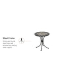 Laguna Black Outdoor Bistro Table with Marble Tile Top