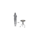 Laguna Black Outdoor Bistro Table with Marble Tile Top