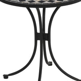 Laguna Black Outdoor Bistro Table with Marble Tile Top