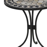 Laguna Black Outdoor Bistro Table with Marble Tile Top