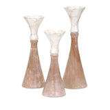 Laguna Capiz Shell / Wood Candleholder (Set of 3)