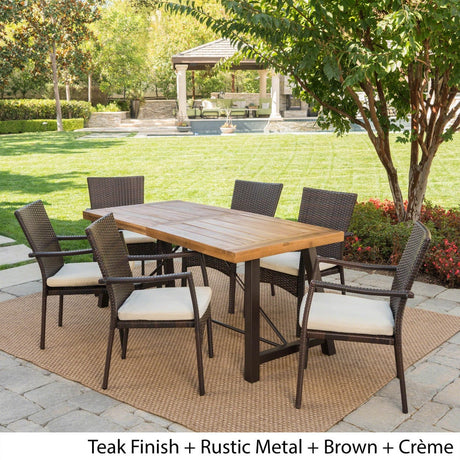 Laguna Outdoor 7-Piece Wicker Dining Set by Christopher Knight Home