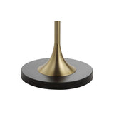 Laine 59" Metal/Wood LED Floor Lamp with Table, Black/Brass by JONATHAN Y - 59" H x 18" W x 18" D