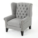 Laird Winged Tufted Studded Fabric Club Chair by Christopher Knight Home