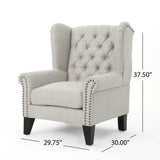 Laird Winged Tufted Studded Fabric Club Chair by Christopher Knight Home