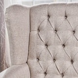 Laird Winged Tufted Studded Fabric Club Chair by Christopher Knight Home