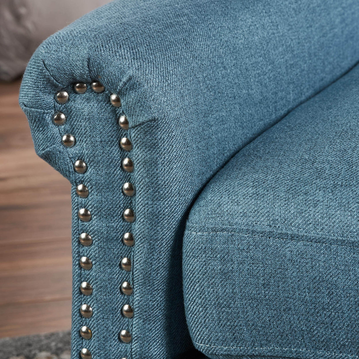 Laird Winged Tufted Studded Fabric Club Chair by Christopher Knight Home
