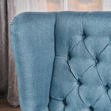 Laird Winged Tufted Studded Fabric Club Chair by Christopher Knight Home
