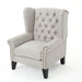 Laird Winged Tufted Studded Fabric Club Chair by Christopher Knight Home