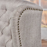 Laird Winged Tufted Studded Fabric Club Chair by Christopher Knight Home