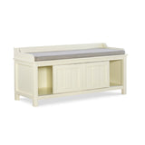 Lakeville White Metal/Wood Cushioned Storage Bench