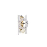 Lakin-Silver and Brass Triangular Table Clock