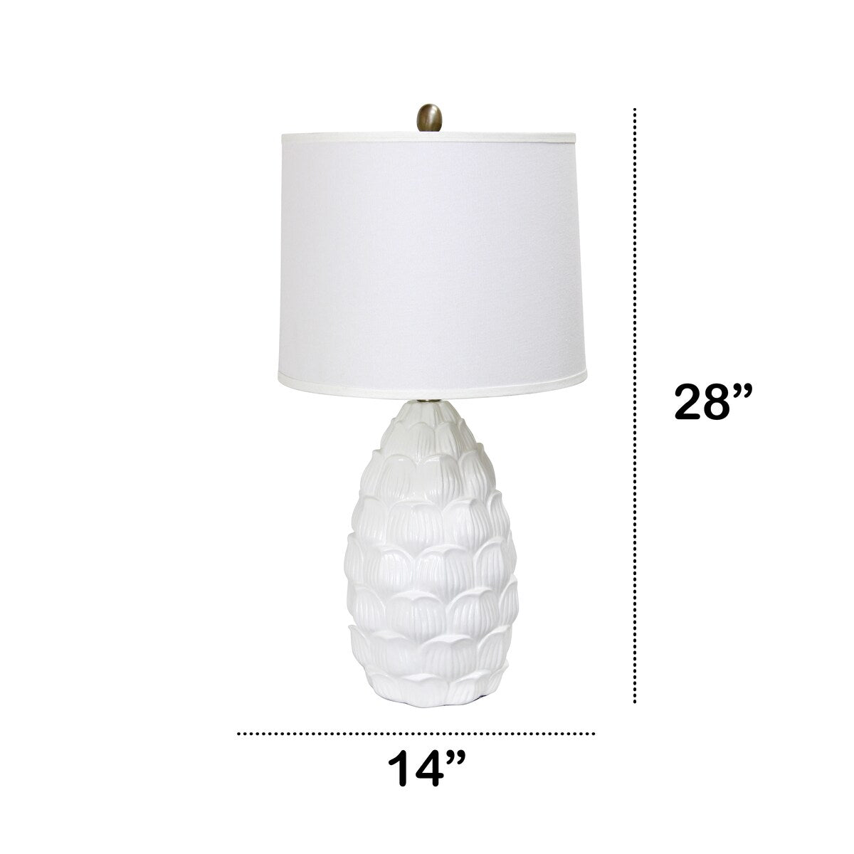 Lalia Home 28" Tall Coastal Seashell Table Lamp with White Shade - 28