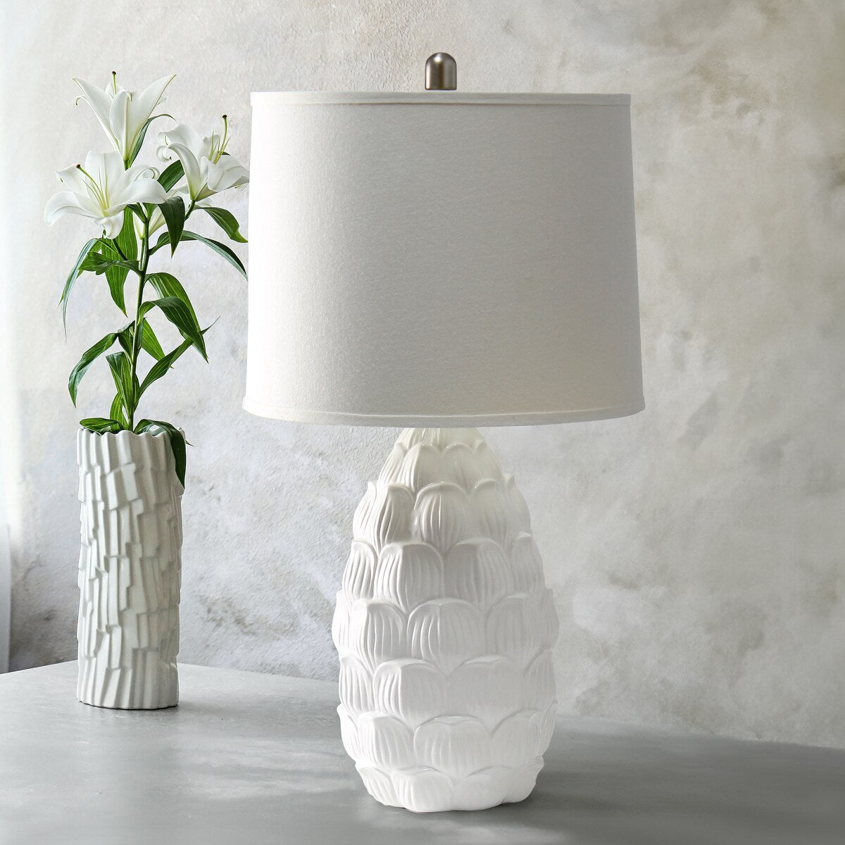 Lalia Home 28" Tall Coastal Seashell Table Lamp with White Shade - 28