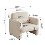 Lamb Fleece Sofa Armchair with Support Pillow, Beige