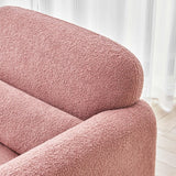 Lamb Fleece Sofa Armchair with Support Pillow, Dark Orange