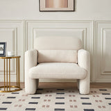 Lamb Fleece Sofa Armchair with Support Pillow, Dark Orange
