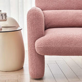 Lamb Fleece Sofa Armchair with Support Pillow, Dark Orange