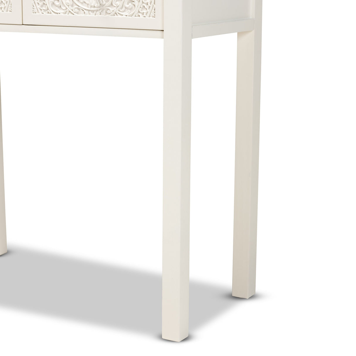 Lambert Classic and Traditional White Console Table with 2 Drawers