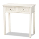 Lambert Classic and Traditional White Console Table with 2 Drawers