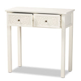 Lambert Classic and Traditional White Console Table with 2 Drawers