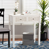 Lambert Classic and Traditional White Console Table with 2 Drawers