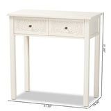 Lambert Classic and Traditional White Console Table with 2 Drawers