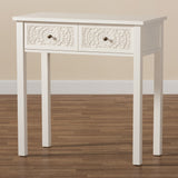 Lambert Classic and Traditional White Console Table with 2 Drawers