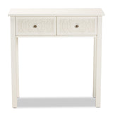 Lambert Classic and Traditional White Console Table with 2 Drawers