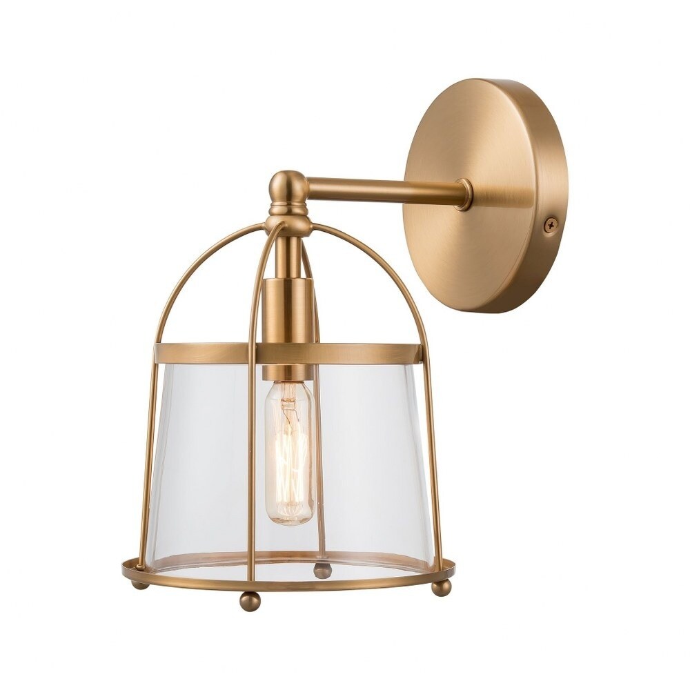 Lambourne Market - 1 Light Bath Vanity Satin Brass Finish with Clear