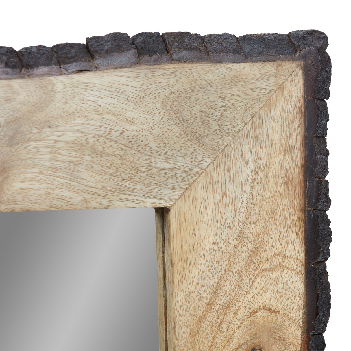 Lamont River of Goods Rectangular Brown and Tan Wood and Glass Wall Mirror - 39" x 1.25" x 28"