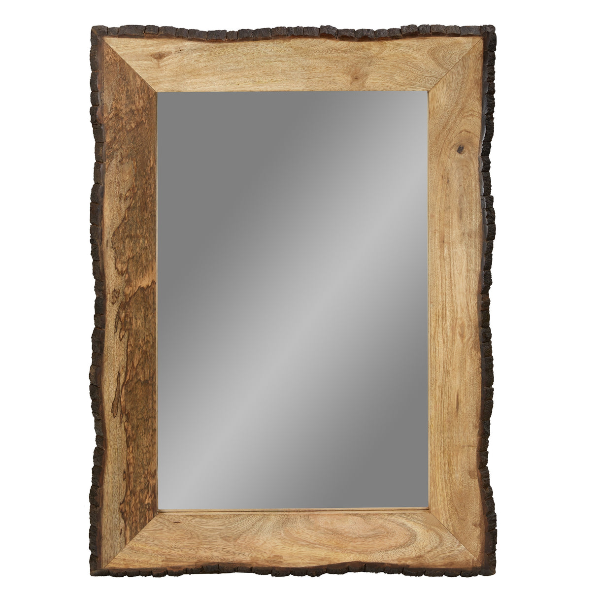 Lamont River of Goods Rectangular Brown and Tan Wood and Glass Wall Mirror - 39" x 1.25" x 28"